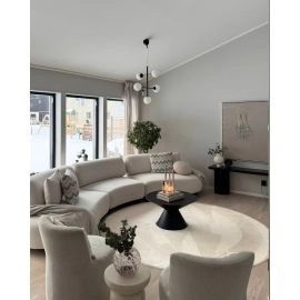 Rund Comfy Beige Vaskbar Ryateppe