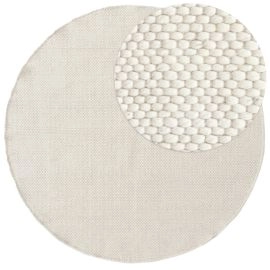 Rund Elsa Offwhite Ullteppe