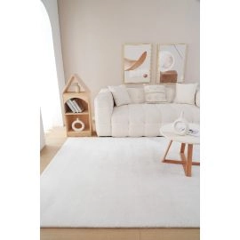 Kvadrat Matta Fluffy Offwhite