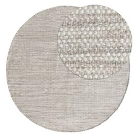 Rund Norrsken Grå Ullteppe