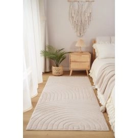 Løper Rabbit Bene Lys Beige Vaskbart Pels-teppe