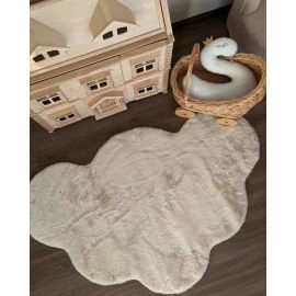 Barneteppe Myk Pelslook Rabbit Cloud Lys Beige