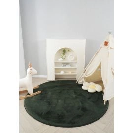 Rund Rabbit Eco Mørk Grønn Pels Teppe