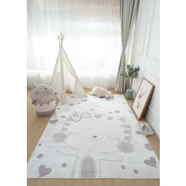 Barneteppe Zappy Kitty Krem