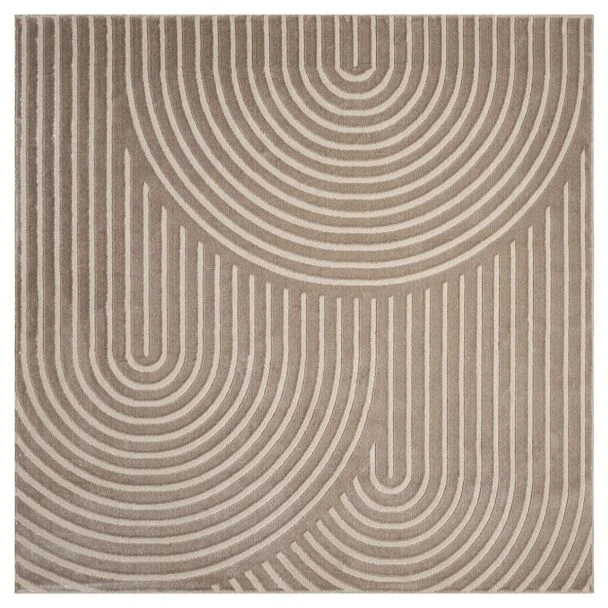 Denne produkten heter Bella Zen, laget av Polyester & Polypropylen materiale med en vakker Mørk Beige farge – SE Mattor