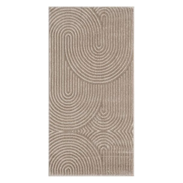 Denne produkten heter Bella Zen, laget av Polyester & Polypropylen materiale med en vakker Mørk Beige farge – SE Mattor