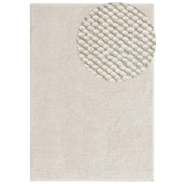 Denne produkten heter Haga, laget av 80% Ull & 20% Bomull materiale med en vakker Offwhite farge – SE Mattor