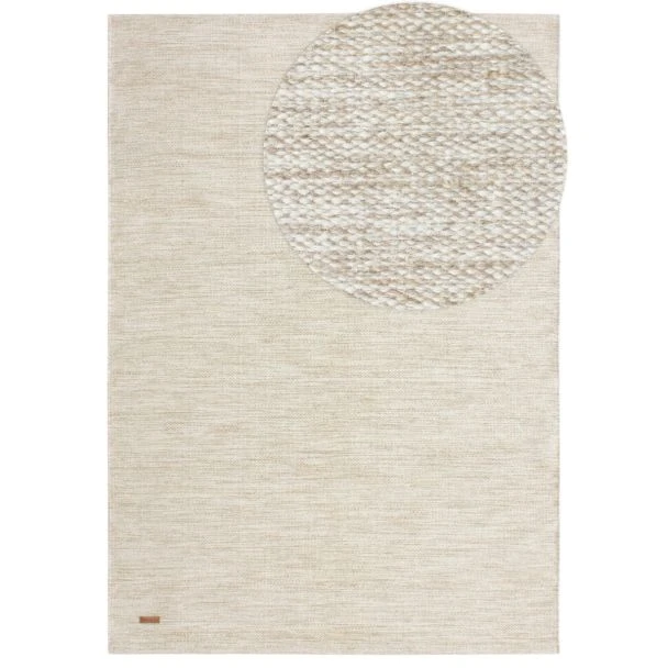 Denne produkten heter Lunda, laget av 80% Ull & 20% Bomull materiale med en vakker Beige farge – SE Mattor