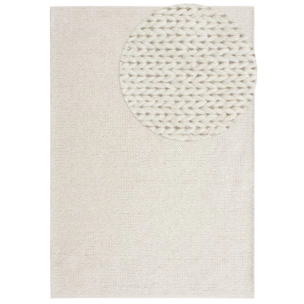 Denne produkten heter Mellby, laget av 80% Ull & 20% Bomull materiale med en vakker Offwhite farge – SE Mattor